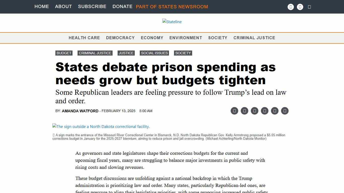 States debate prison spending as needs grow but budgets tighten • Stateline