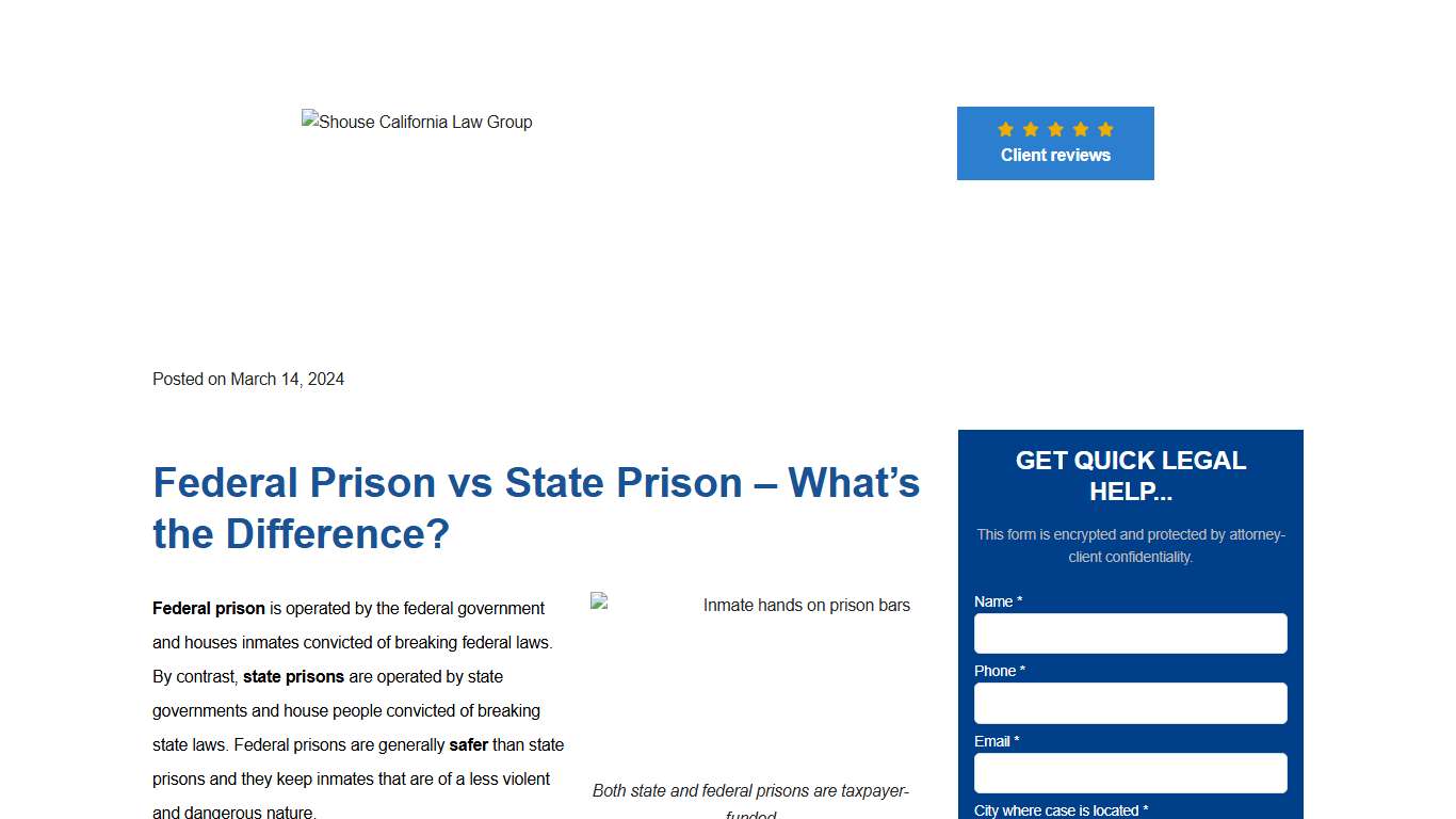 Federal Prison vs State Prison – What’s the Difference?